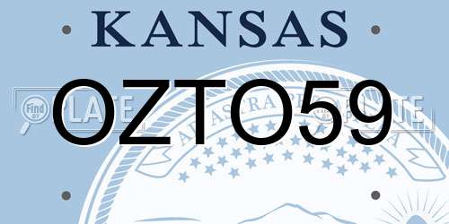 OZTO59 Kansas License Plate