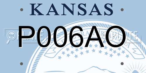 P006AO Kansas License Plate