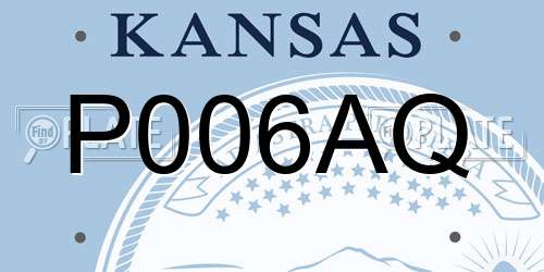 P006AQ Kansas License Plate
