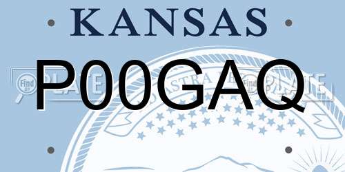 P00GAQ Kansas License Plate
