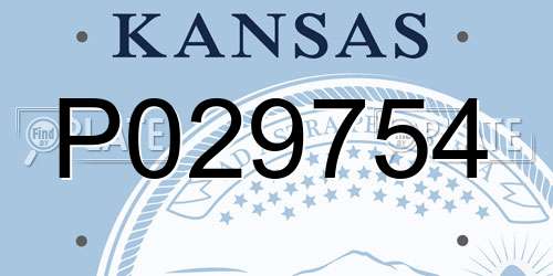 P029754 Kansas License Plate
