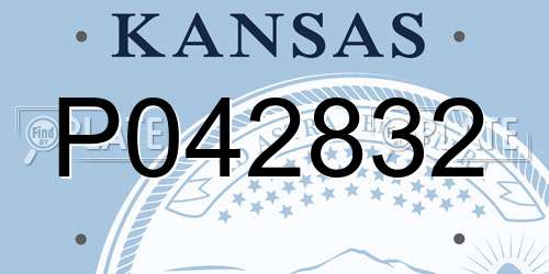 P042832 Kansas License Plate