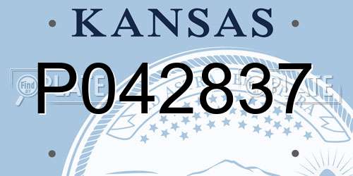 P042837 Kansas License Plate