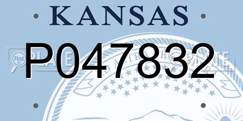 P047832 Kansas License Plate