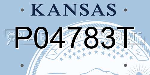 P04783T Kansas License Plate