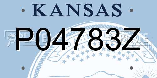 P04783Z Kansas License Plate