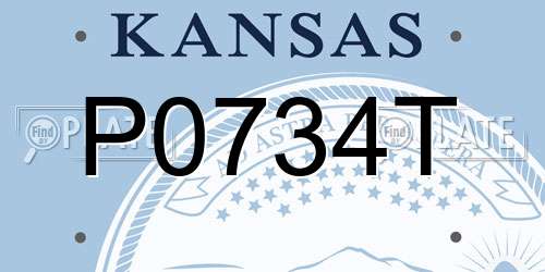 P0734T Kansas License Plate
