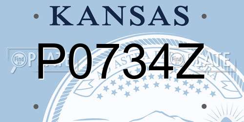 P0734Z Kansas License Plate