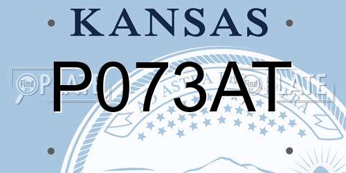 P073AT Kansas License Plate