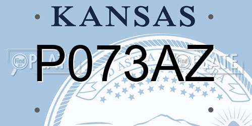 P073AZ Kansas License Plate