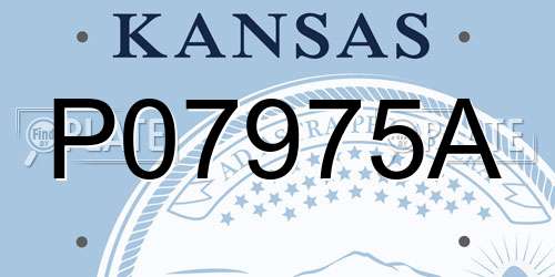 P07975A Kansas License Plate