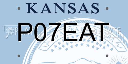 P07EAT Kansas License Plate