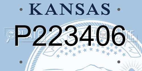 P223406 Kansas License Plate