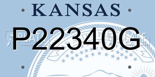 P22340G Kansas License Plate