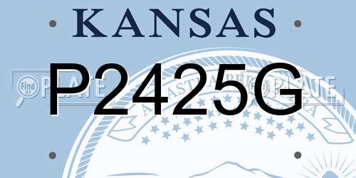 P2425G Kansas License Plate