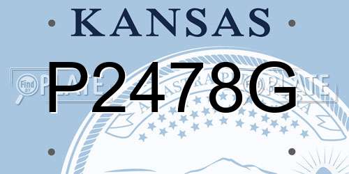 P2478G Kansas License Plate