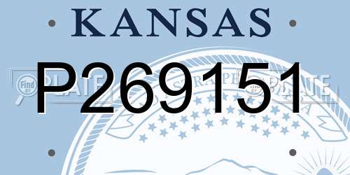 P269151 Kansas License Plate