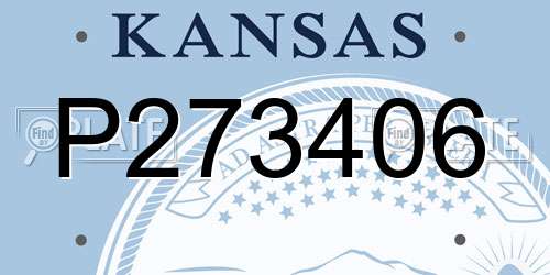 P273406 Kansas License Plate