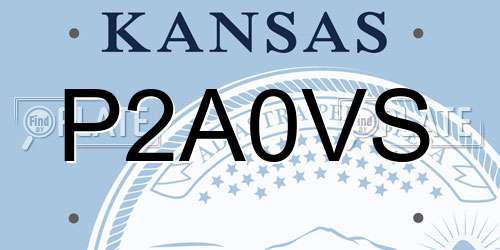 P2A0VS Kansas License Plate