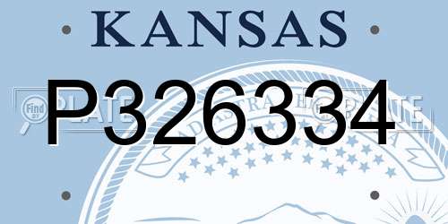 P326334 Kansas License Plate