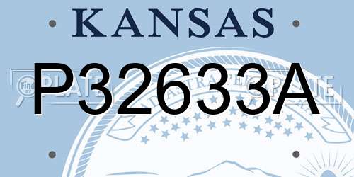 P32633A Kansas License Plate