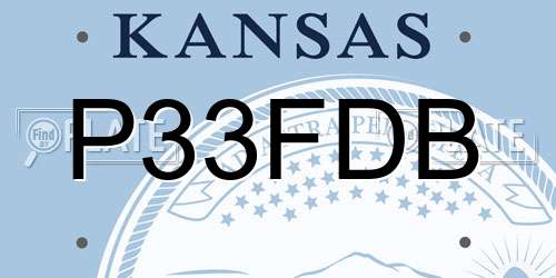 P33FDB Kansas License Plate