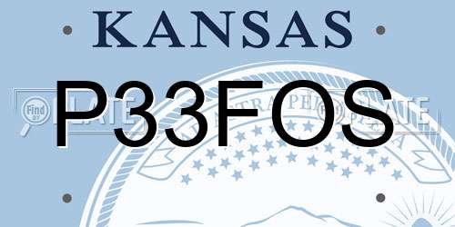 P33FOS Kansas License Plate
