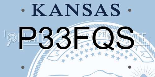 P33FQS Kansas License Plate