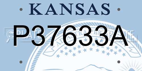 P37633A Kansas License Plate