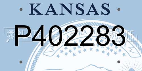 P402283 Kansas License Plate