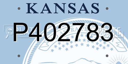 P402783 Kansas License Plate