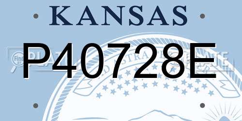 P40728E Kansas License Plate