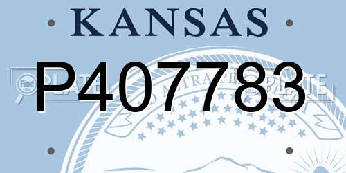 P407783 Kansas License Plate