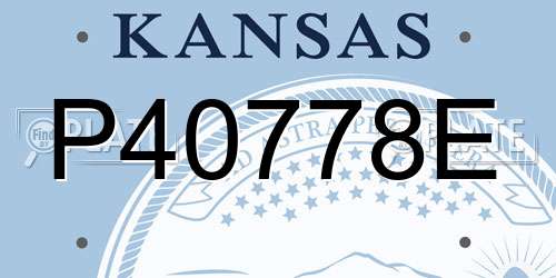 P40778E Kansas License Plate