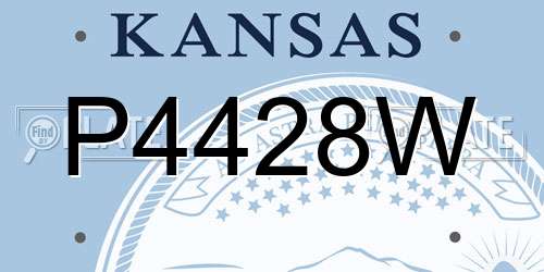 P4428W Kansas License Plate