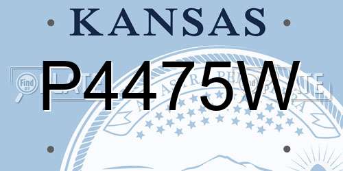 P4475W Kansas License Plate