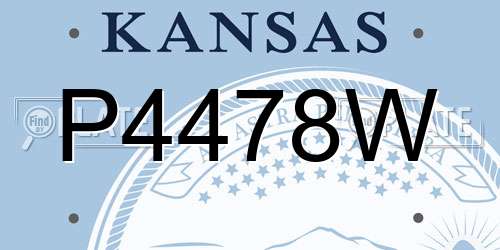 P4478W Kansas License Plate