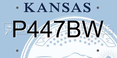 P447BW Kansas License Plate