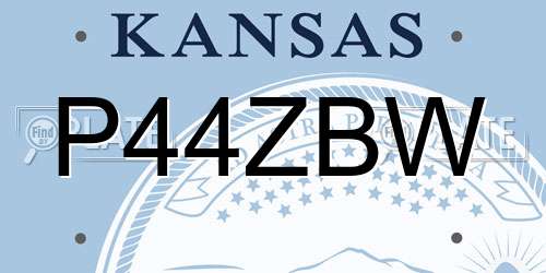 P44ZBW Kansas License Plate