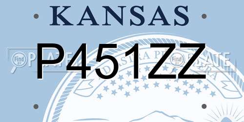 P451ZZ Kansas License Plate