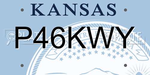 P46KWY Kansas License Plate