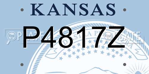 P4817Z Kansas License Plate