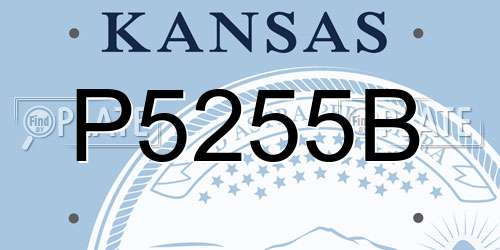 P5255B Kansas License Plate