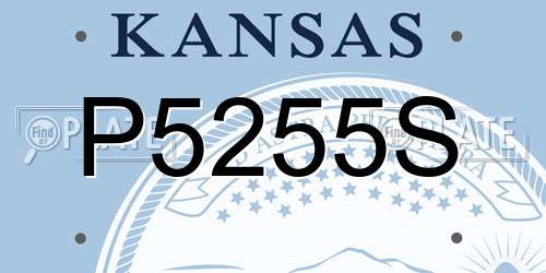 P5255S Kansas License Plate