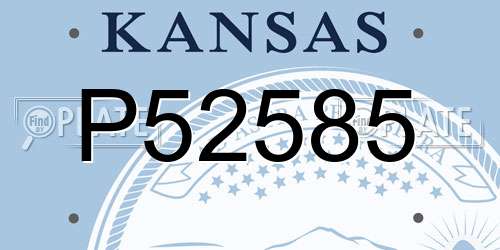 P52585 Kansas License Plate