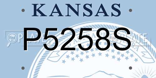 P5258S Kansas License Plate