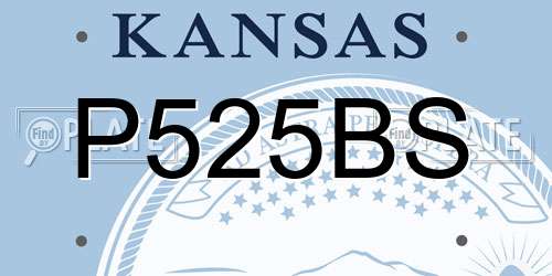 P525BS Kansas License Plate