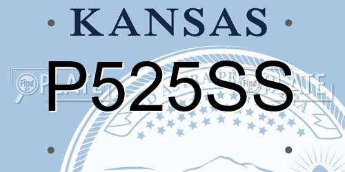 P525SS Kansas License Plate