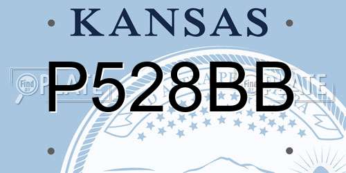 P528BB Kansas License Plate