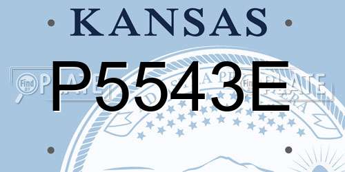 P5543E Kansas License Plate